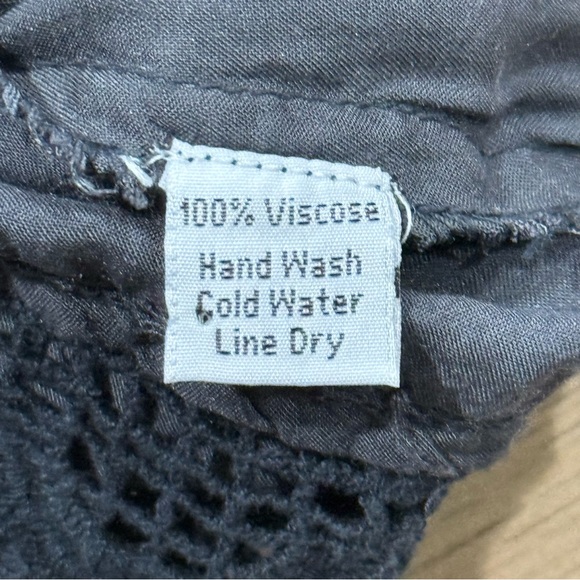 Blue Sky Crochet Trim Tank Top Small Boho Festival Sleeveless Blouse Lace Artsy - Picture 13 of 13